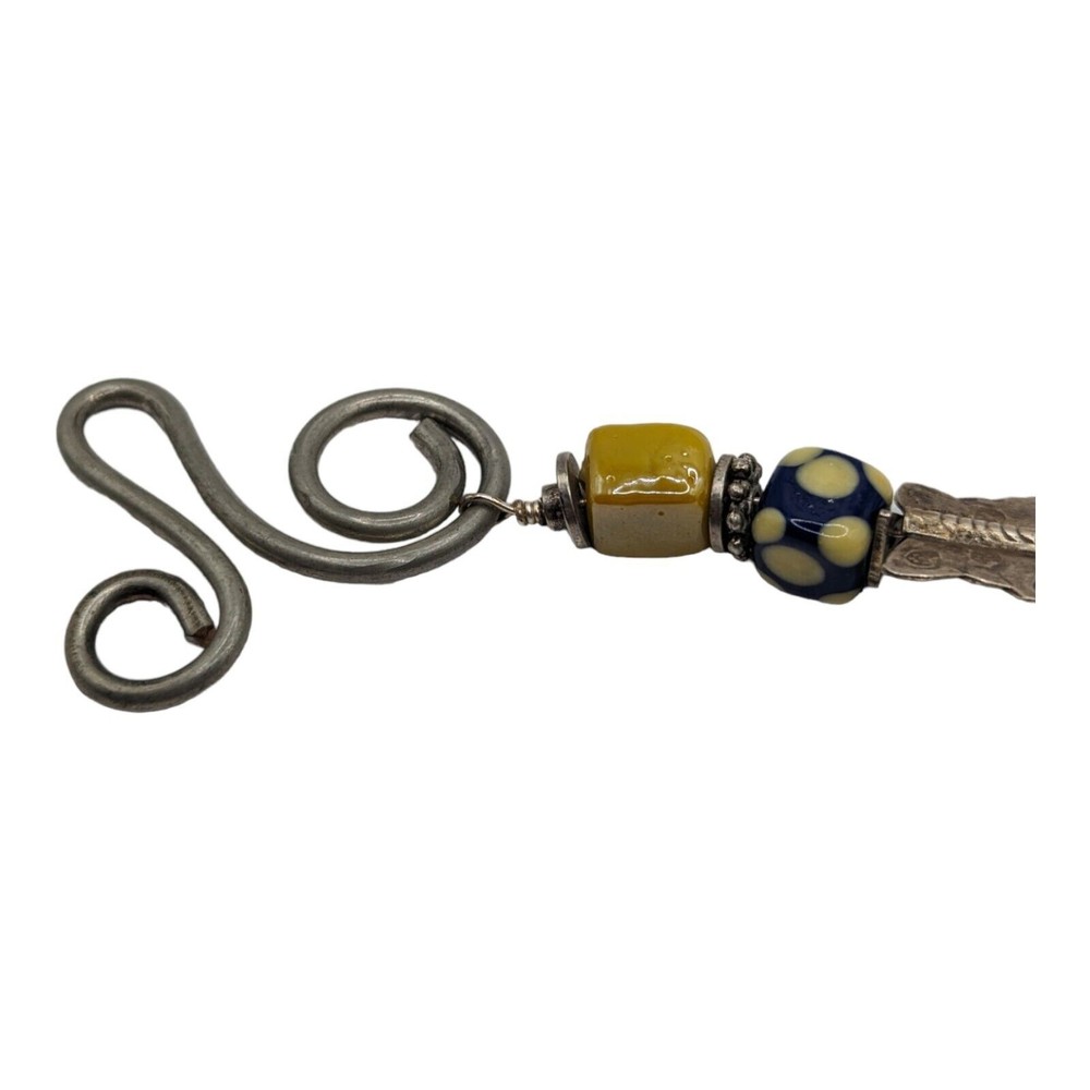 Beautiful Artisian-Made Blue Yellow Red Art Glass Ceramic 8" Bracelet Butterfly - Picture 5 of 13